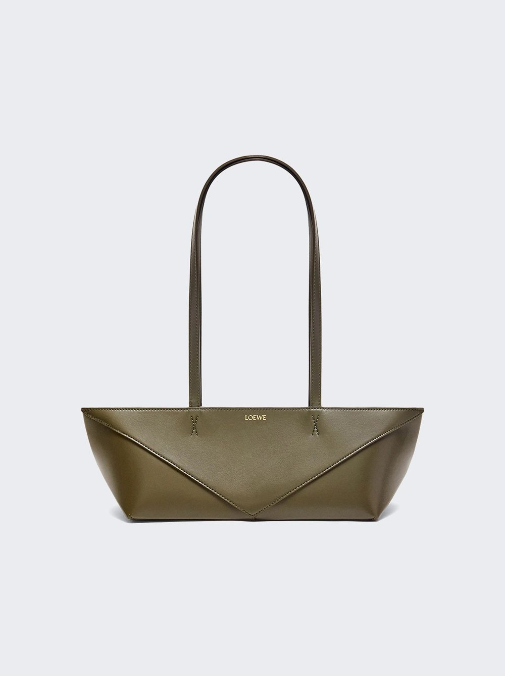 Cropped Puzzle Fold Bag Dark Khaki Green  | The Webster | The Webster