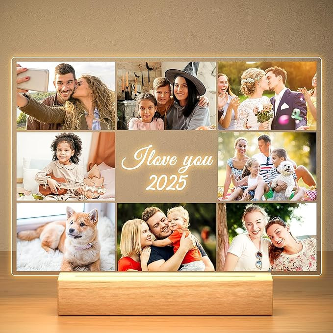 Custom Picture Frames with Photo, Personalized Photo Frame with Night Light, Customized Picture F... | Amazon (US)