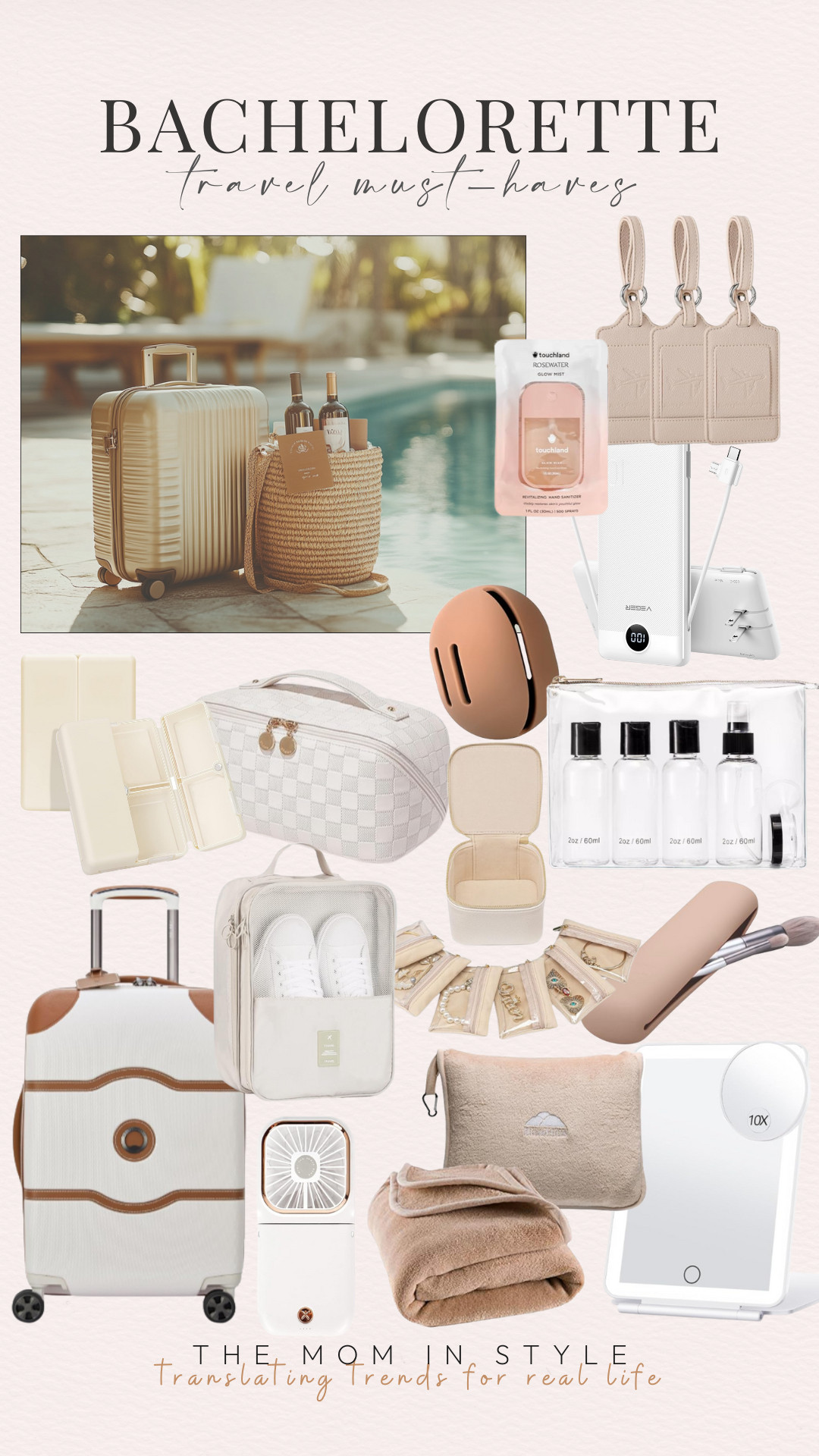 bachelorette travel, travel essentials, packing must-haves, travel accessories, carry on, travel bottles, makeup case, jewelry organizer, travel mirror, luggage tags 

 #LTKFindsUnder50 #LTKFindsUnder100 #LTKTravel