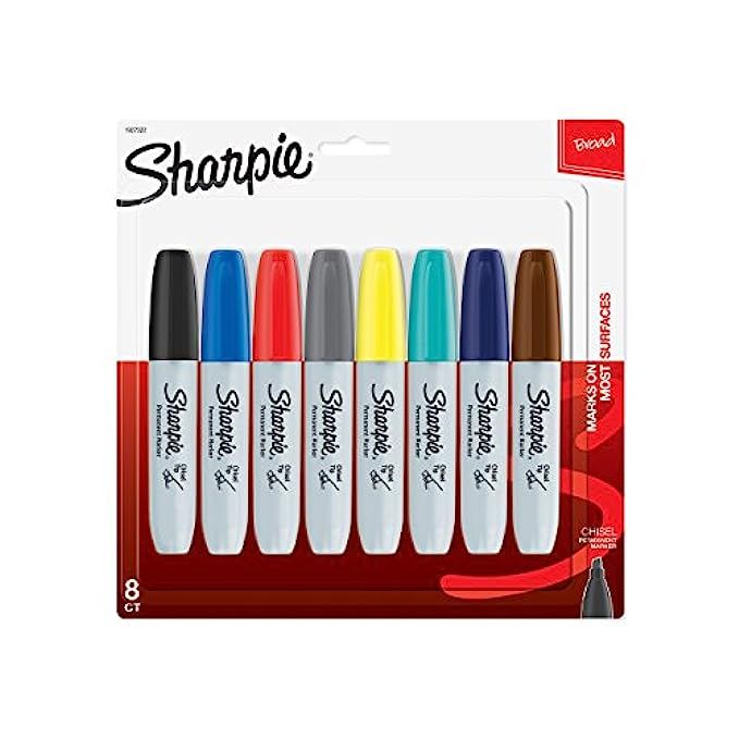 Sharpie Permanent Markers, Broad, Chisel Tip, 8-Pack, Assorted 2015 Colors (1927322) | Amazon (US)