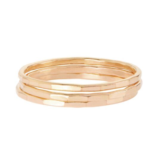 Classic Hammered Ring, Yellow Gold | Catbird