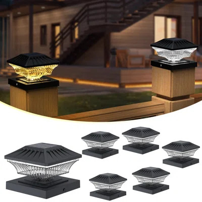 Outdoor Solar Post Cap Lights (6 Pack) | Wayfair Professional