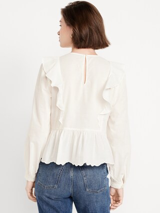 Ruffle Bib Peplum Top | Old Navy (US)