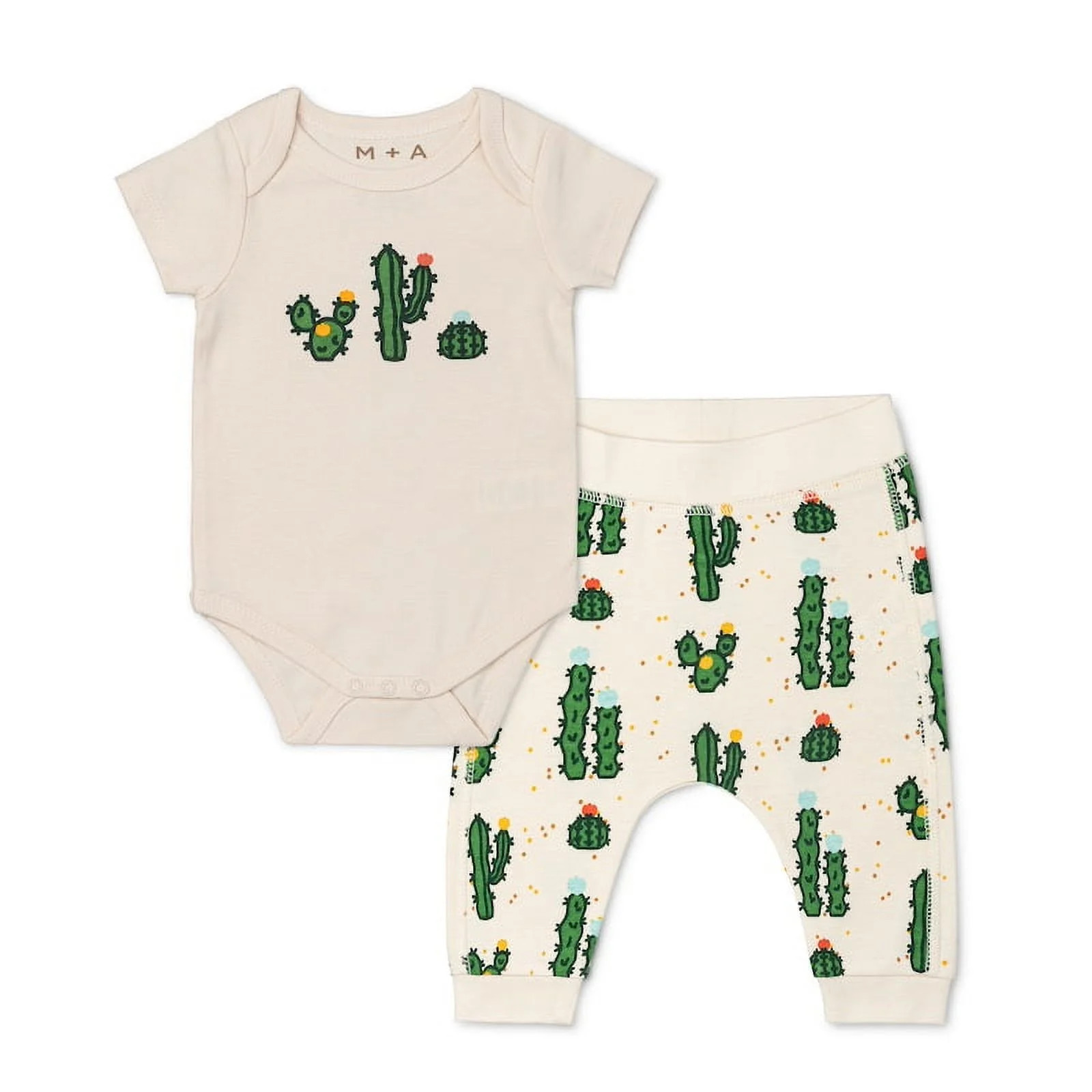 M+A by Monica + Andy Organic Cotton Gender Neutral First Moves Bodysuit + Groove Pant Set, Sizes ... | Walmart (US)