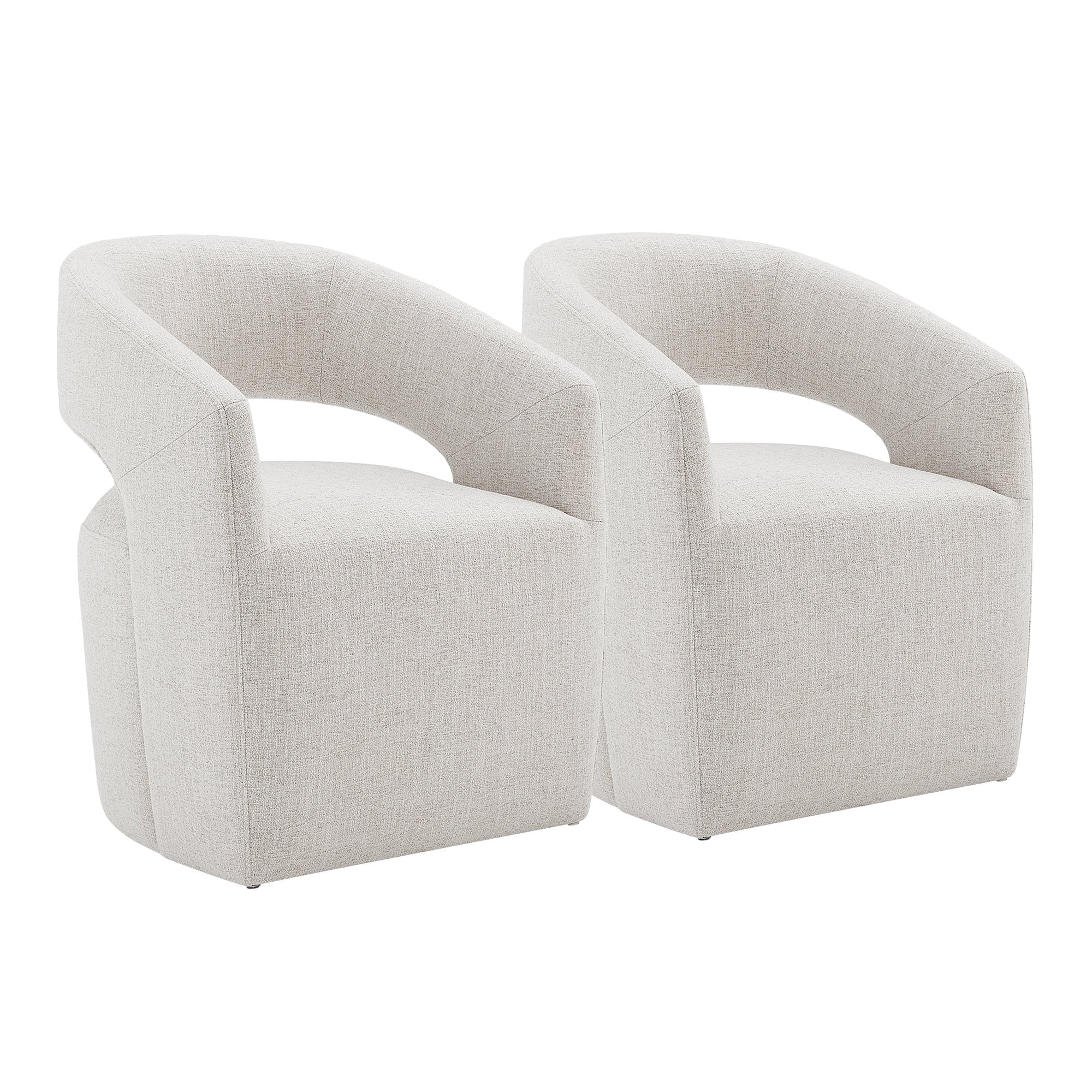 CHITA Modern Dining Chair with Caster Wheels & Open Back, Upholstered Dining Room Chairs Set of 2... | Walmart (US)