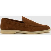 Schuh Mens Tan Brown Philip Suede Loafer Shoes, Size: 10 | Schuh