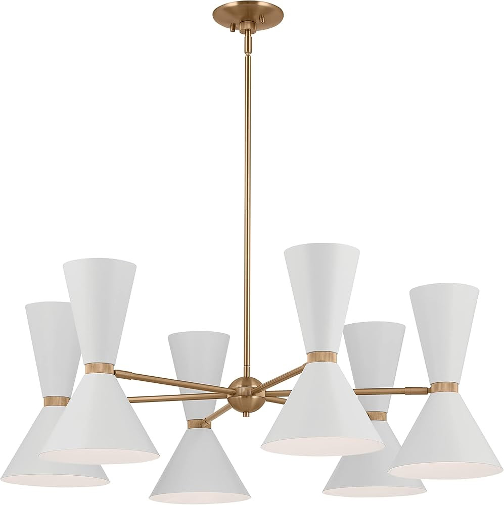 Kichler Phix 12-Light Chandelier, Modern Light in Champagne Bronze with White, for Large Foyer, H... | Amazon (US)