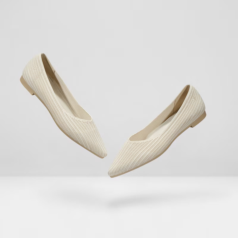 Pointed-Toe Stripe Flats (Macy) | VIVAIA