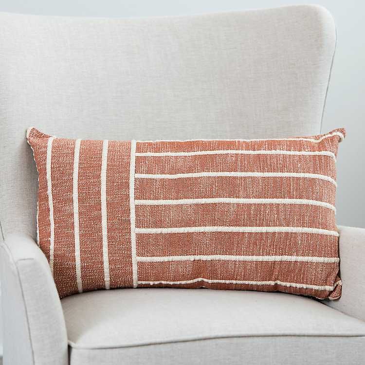 New! Spice Woven Striped Lumbar Pillow | Kirkland's Home
