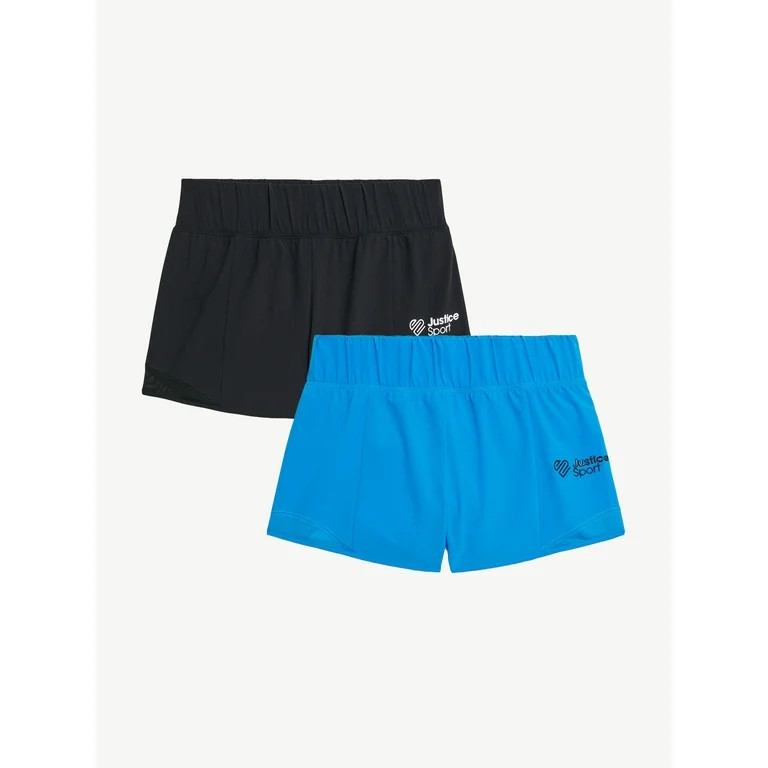 Justice Girl's Active 2pk Side Mesh Detail Running Short, Sizes XS-XL & Plus | Walmart (US)