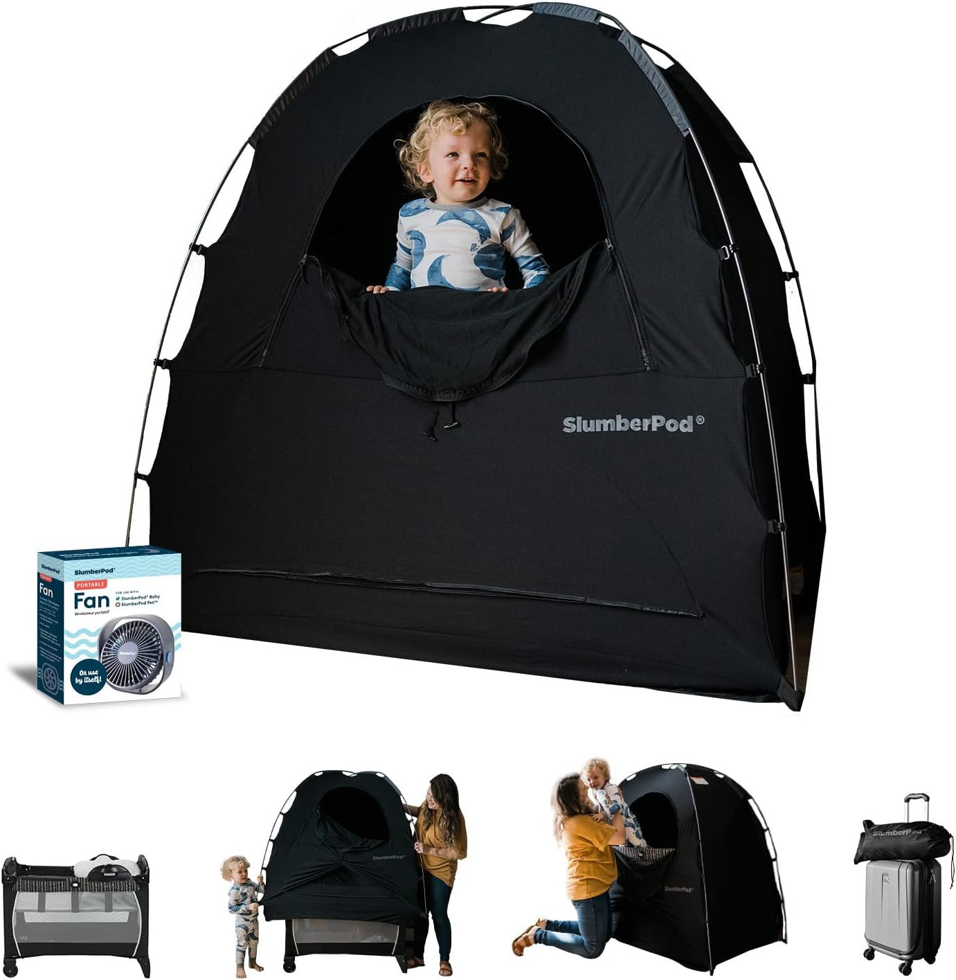 SlumberPod Portable Privacy Pod Blackout Canopy Crib Cover, Sleeping Space for Age 4 Months and U... | Amazon (US)