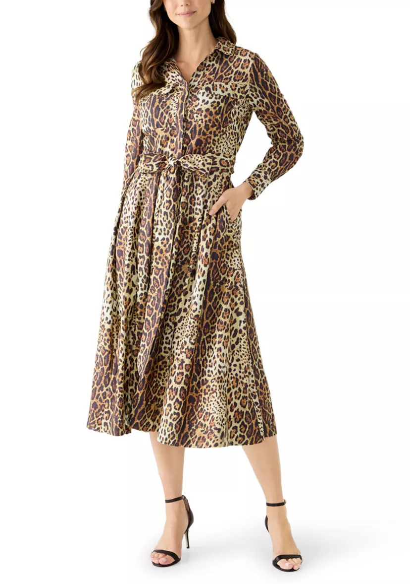 Women's 3/4 Ruffle Sleeve Midi Shirtdress | Belk