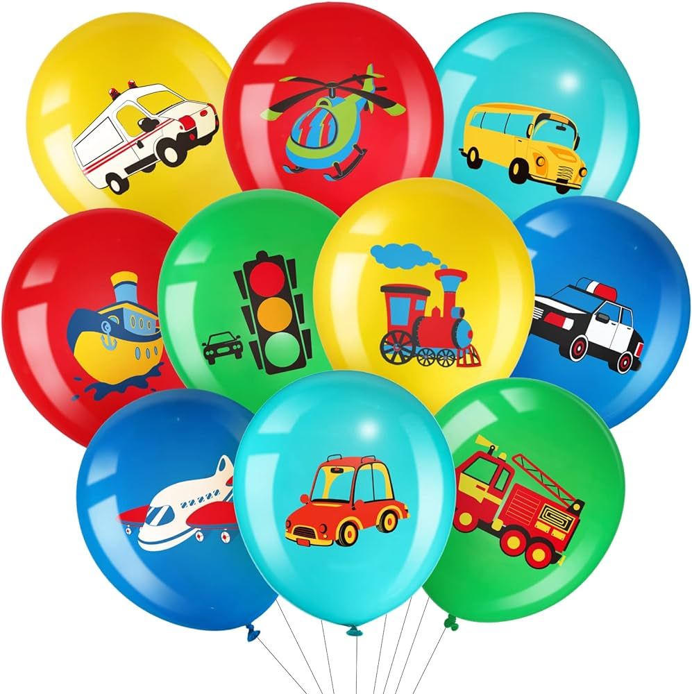 40 Pack Transportation Party Balloons Decorations Traffic Balloons Vehicle Latex Balloons Transpo... | Amazon (US)