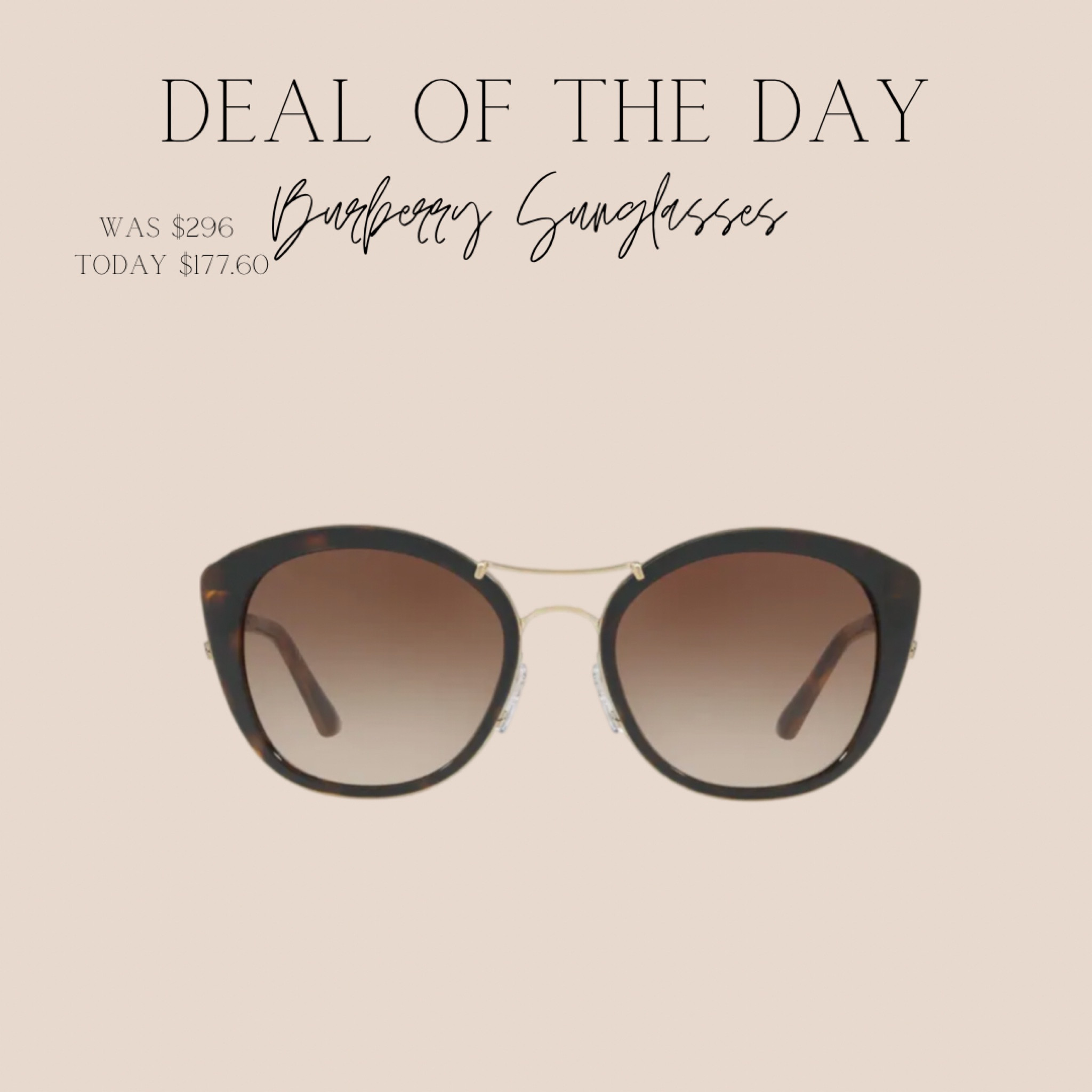 Deal of The Day - Burberry Sunglasses! 40% off 

#LTKSaleAlert