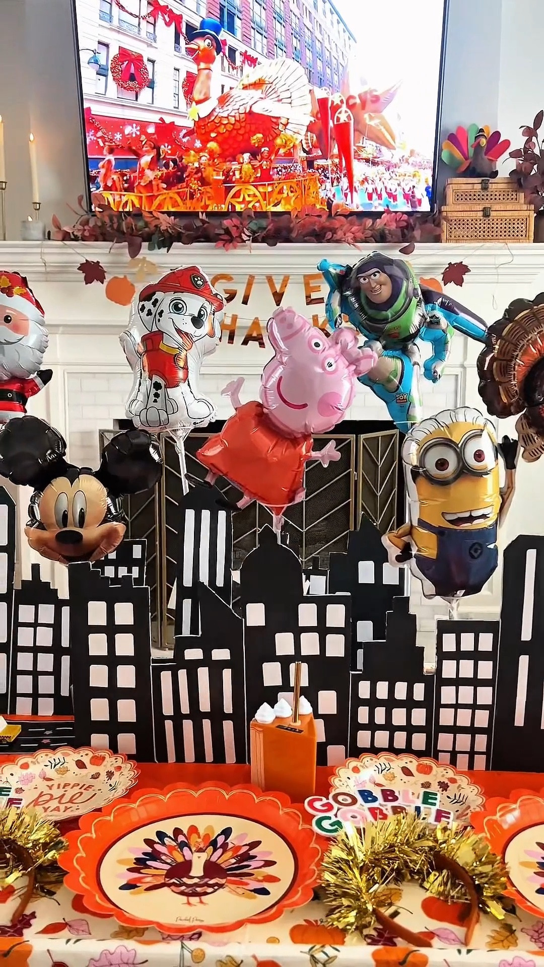 Thanksgiving Parade Watch Party 🦃🎈🏙️🚕🌇All the details + similar supplies to recreate this whimsical DIY kids’ table Thanksgiving party setup! 

Turning our living room into a mini parade party is our newest (and favorite!) Thanksgiving tradition that I set up for the kids last year and can’t wait to do it again!! 😍 Resharing it early this year so you can too! 🙌🏻

Inspired by @houselarsbuilt’s iconic parade table setup years ago, I set up this fun kids’ table as the perfect spot to watch the @macys Thanksgiving Day parade and start the day with a little extra magic ✨

Hope it inspires you to create a fun new Thanksgiving morning tradition with your family 🦃💛

#LTKParties #LTKFamily #LTKHoliday