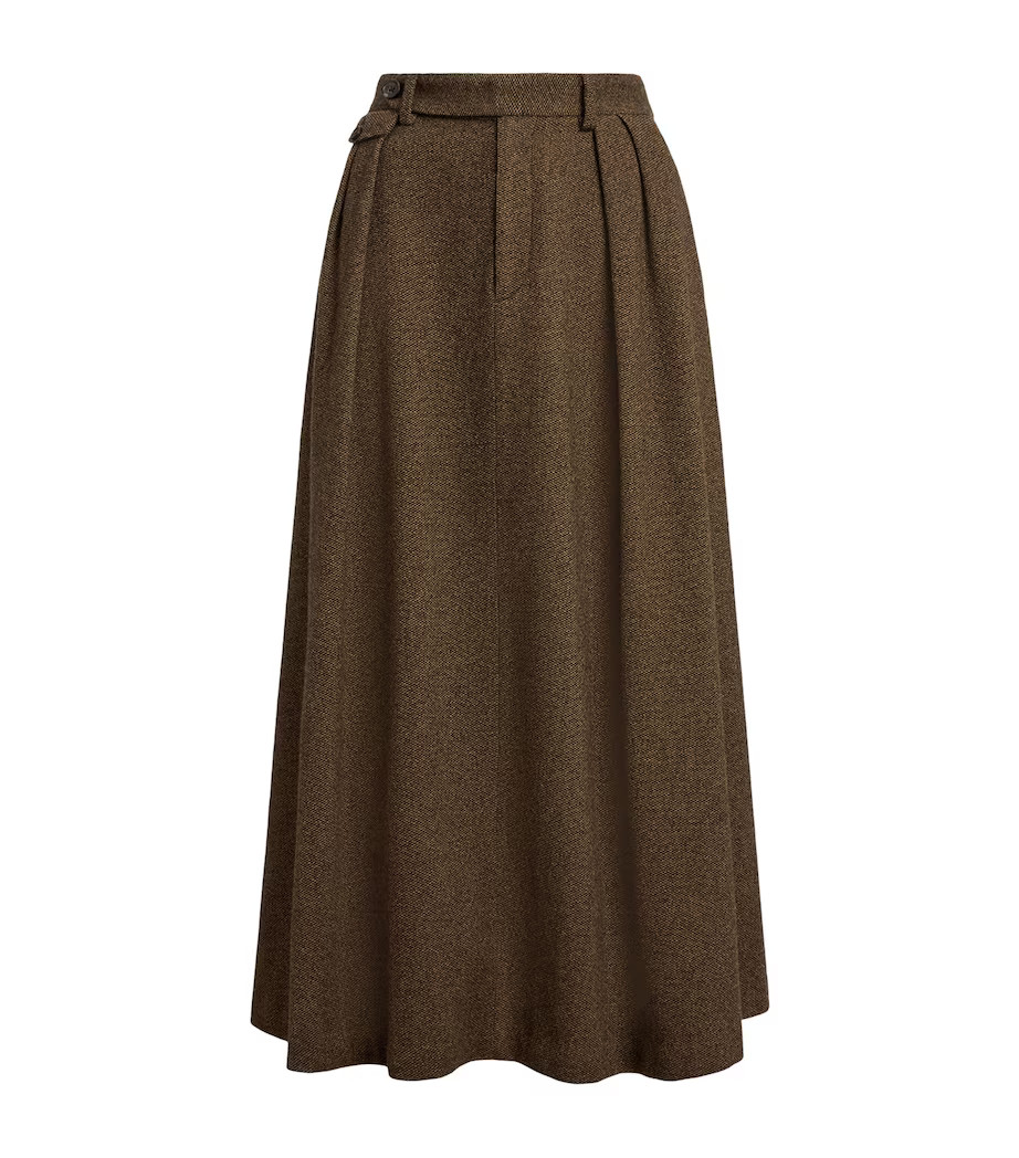 Brown Birdseye Tweed Evilyn Maxi Skirt | Harrods