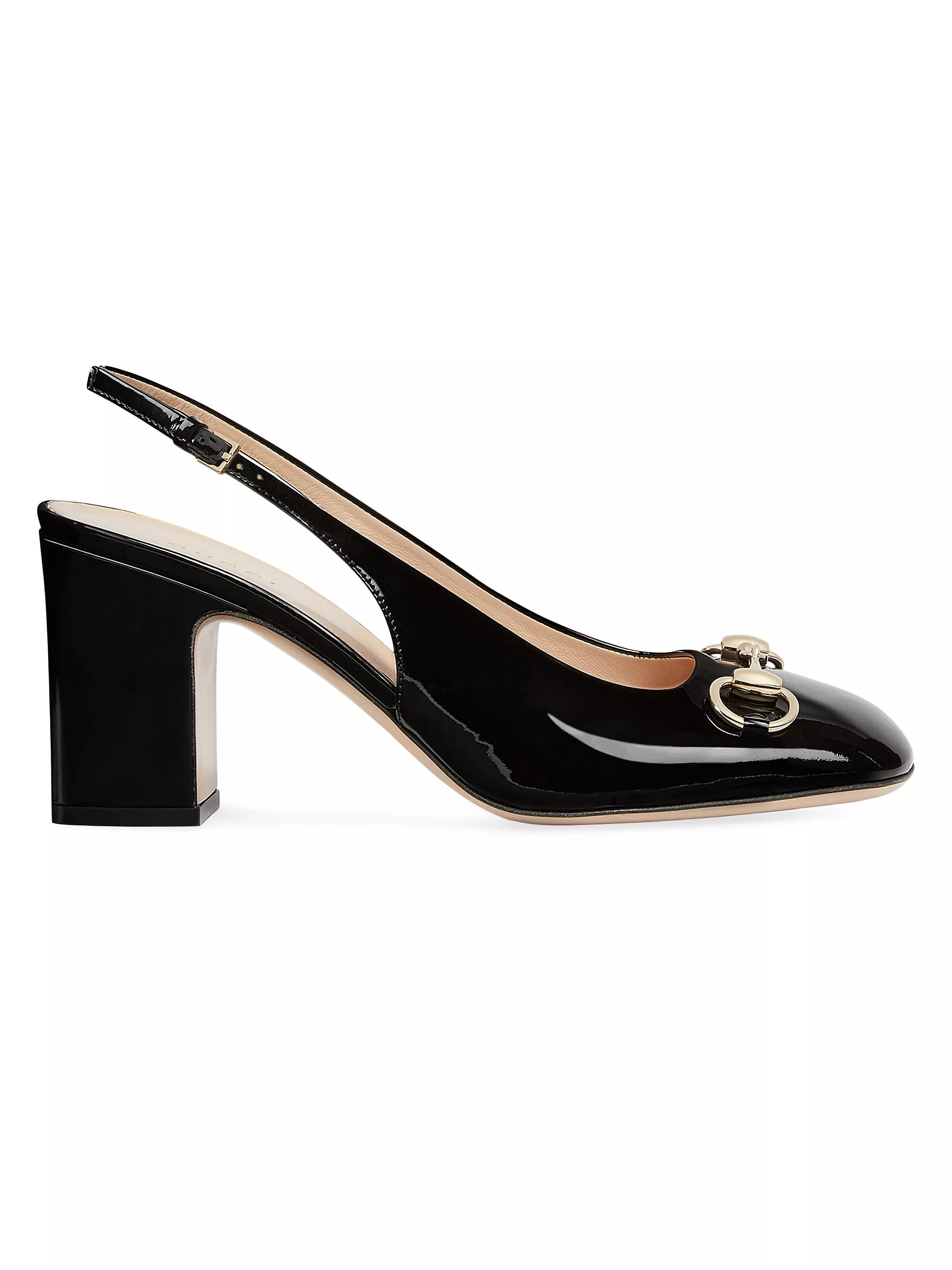 GucciLady Horsebit 75MM Patent Leather Pumps | Saks Fifth Avenue