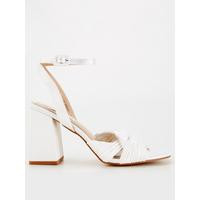 Raid Be Mine Snuggle Knot Detail Block Heel - Ivory Satin | Very (UK)