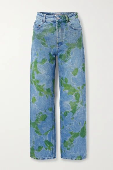 Balenciaga - Floral-print High-rise Straight-leg Jeans - Blue | NET-A-PORTER (US)