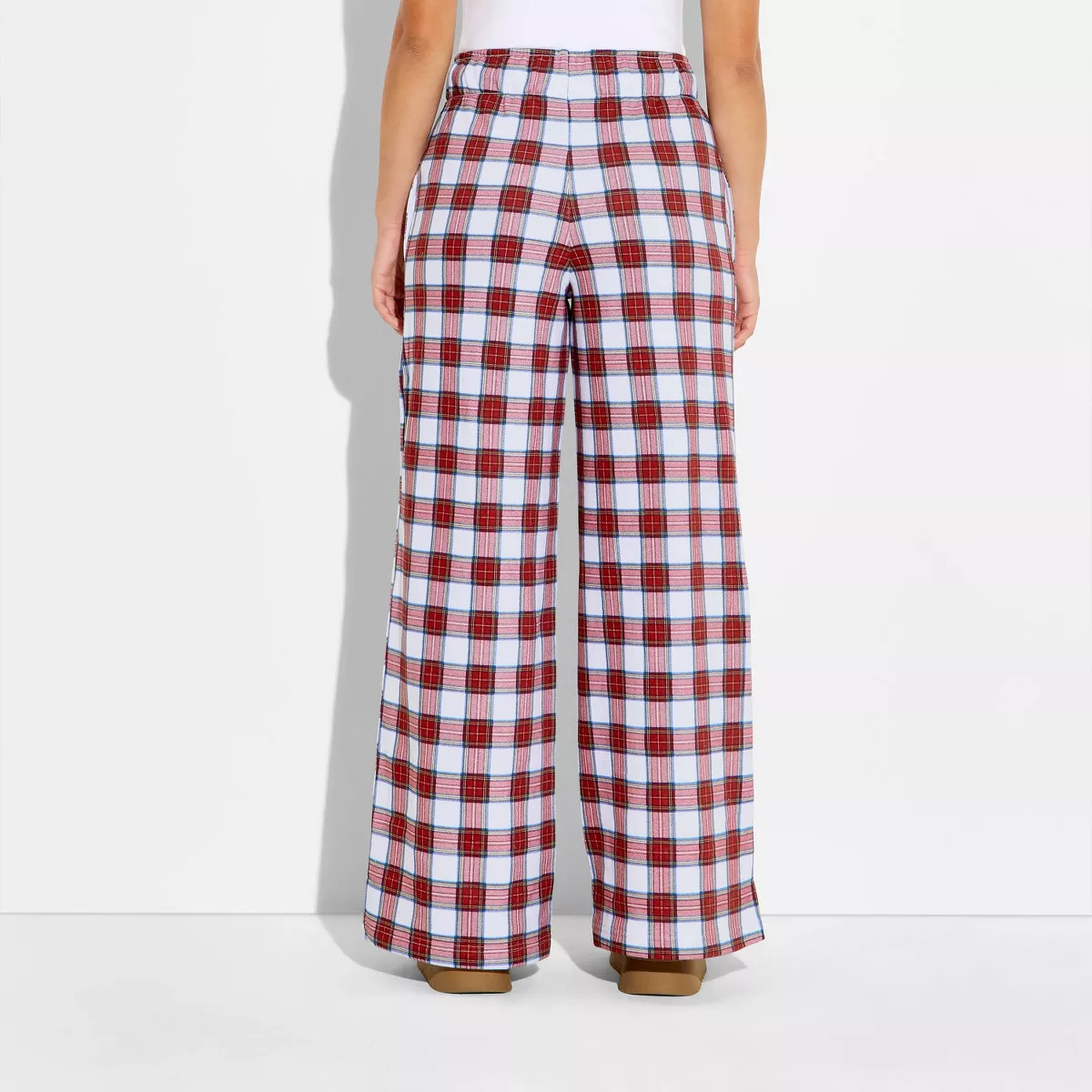 Women's Ground Plaid Graphic Pants - Red Gingham | Target