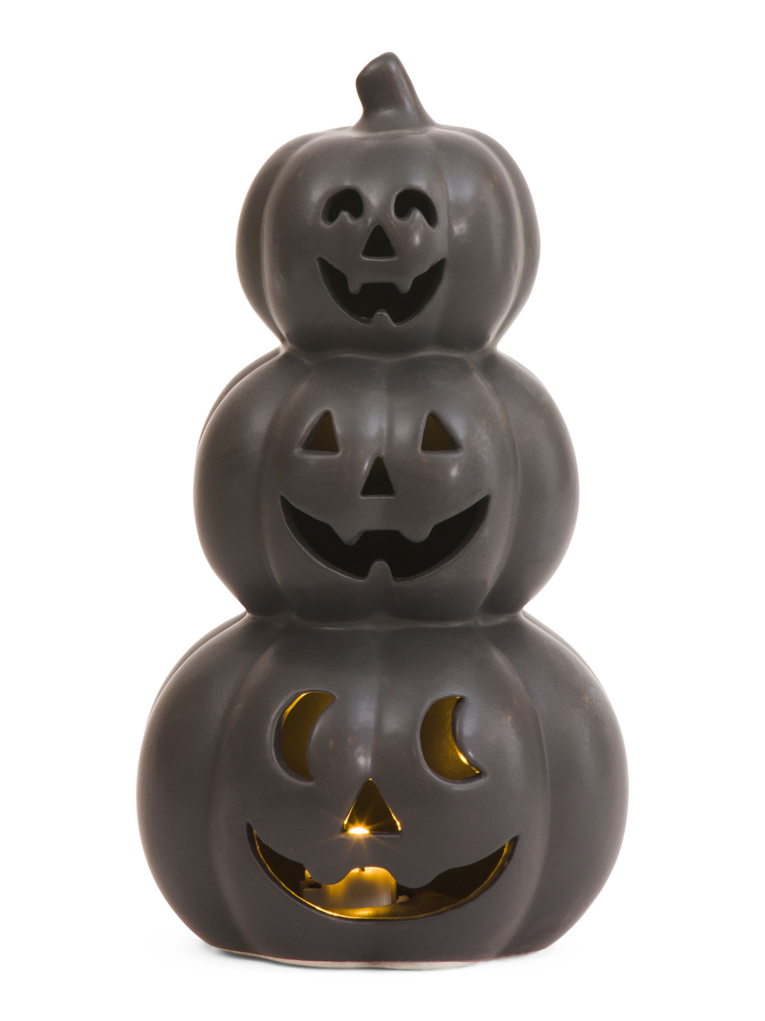 Led Ceramic Triple Stacked Jack O Lanterns | TJ Maxx