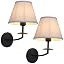 Hardwired Wall Sconce Light Set of 2, Linen Fabric Shade Indoor Wall Lamps, Wall Decor Lightings ... | Amazon (US)