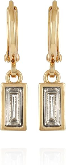 Vince Camuto Goldtone Glass Stone Huggie Hoop Dangle Earrings | Amazon (US)