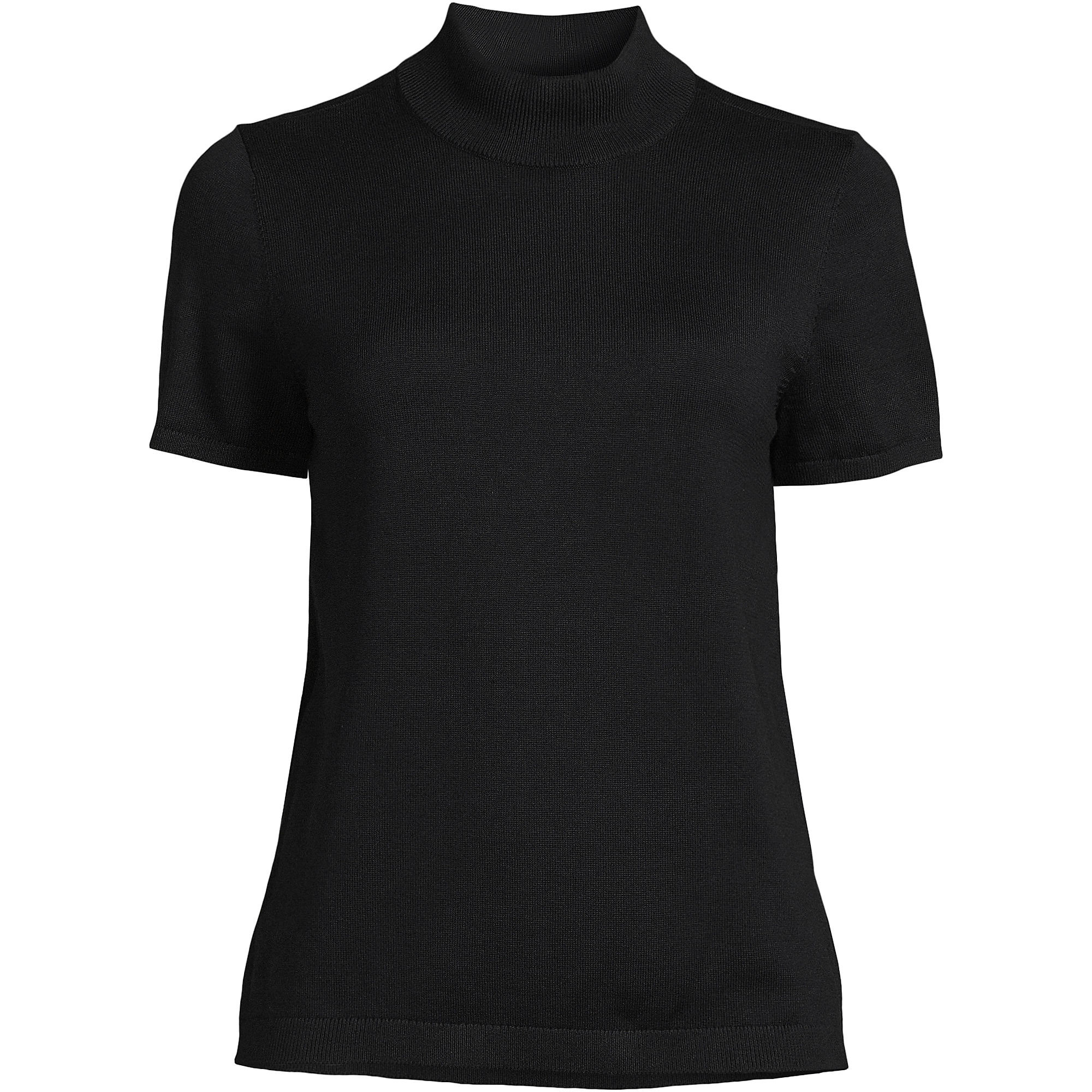 Women's Plus Size Cotton Modal Half Sleeve Mock Neck Pullover Sweater | Lands' End (US)