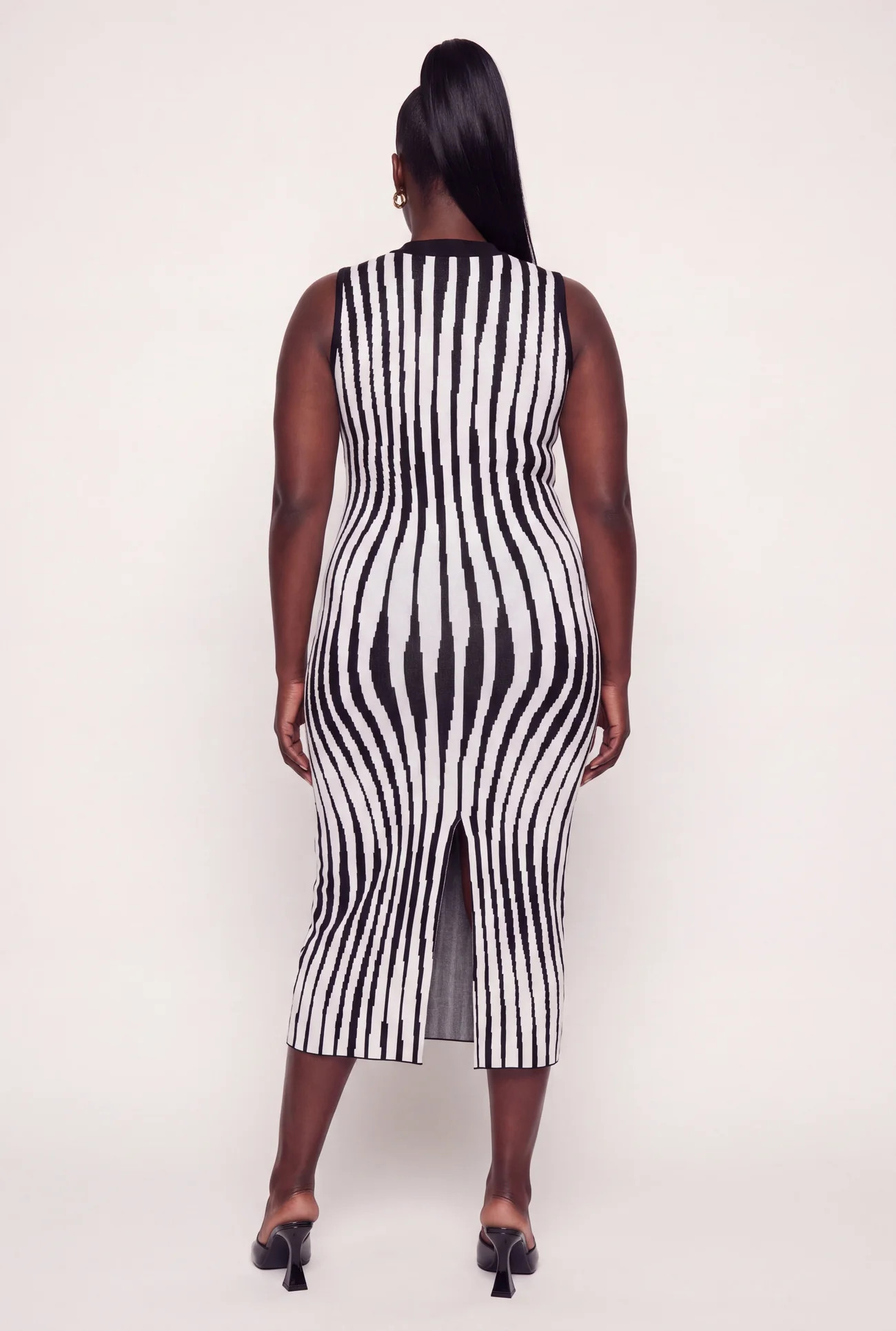 Plus Size Printed Pattern Mock Neck Sweater Dress | Rainbow Shops
