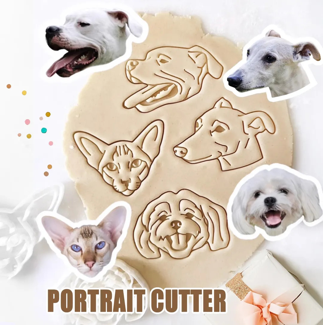 Custom Pet Portrait Cookie Cutter: Personalized Dog Face Stamp - Gifts for Dog Owner - Etsy | Etsy (US)
