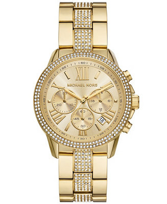 Women's Brynn Chronograph Gold-Tone Stainless Steel Watch 40mm | Macy's