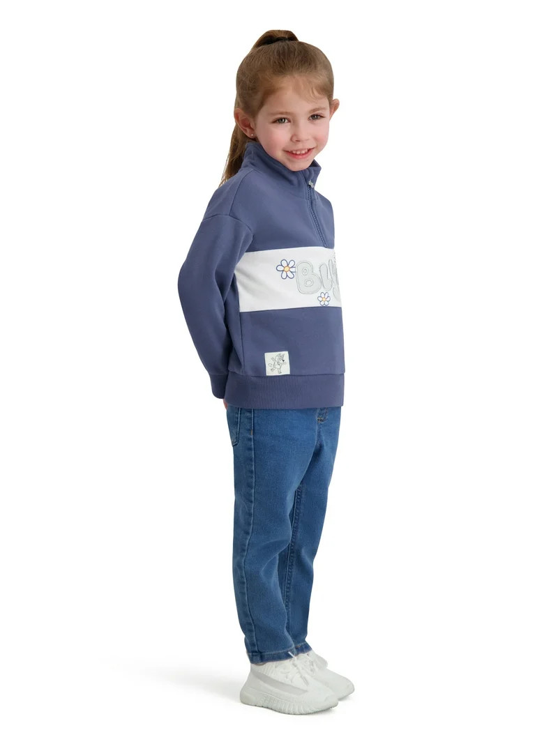 Bluey Toddler Girls Quarter Zip Top, Sizes 12 Months - 5T | Walmart (US)