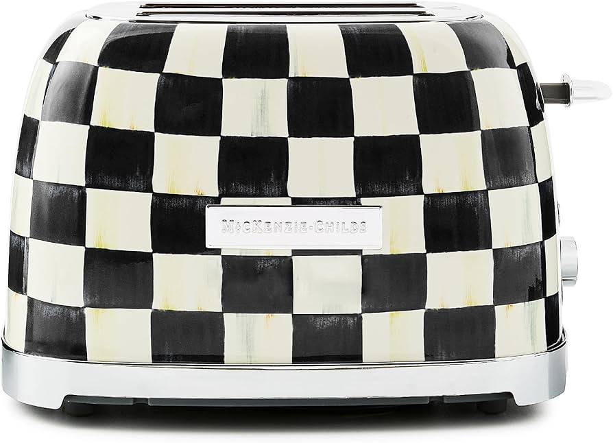 MACKENZIE-CHILDS 2-Slice Toaster, Decorative Toaster for Kitchen, Black-and-White Courtly Check | Amazon (US)