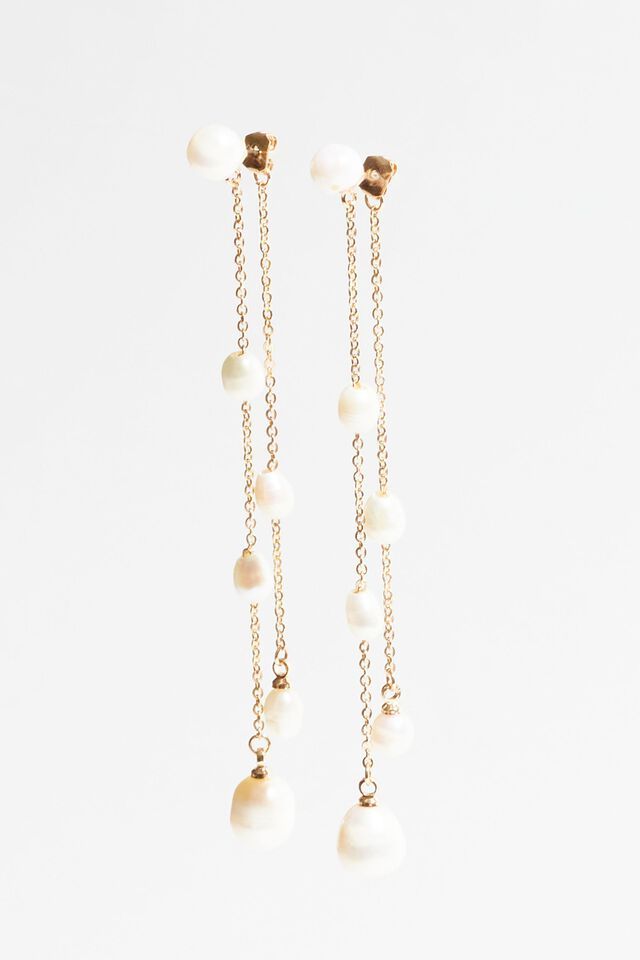 Front Back Hanging Pearl Earrings | Dynamite Clothing