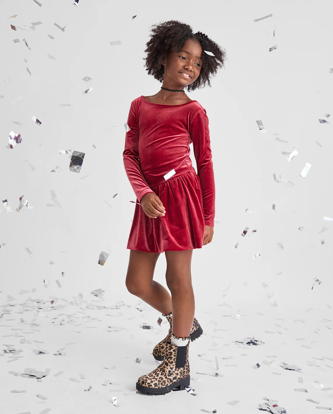 Girls Velour Bubble Dress - red | The Children's Place