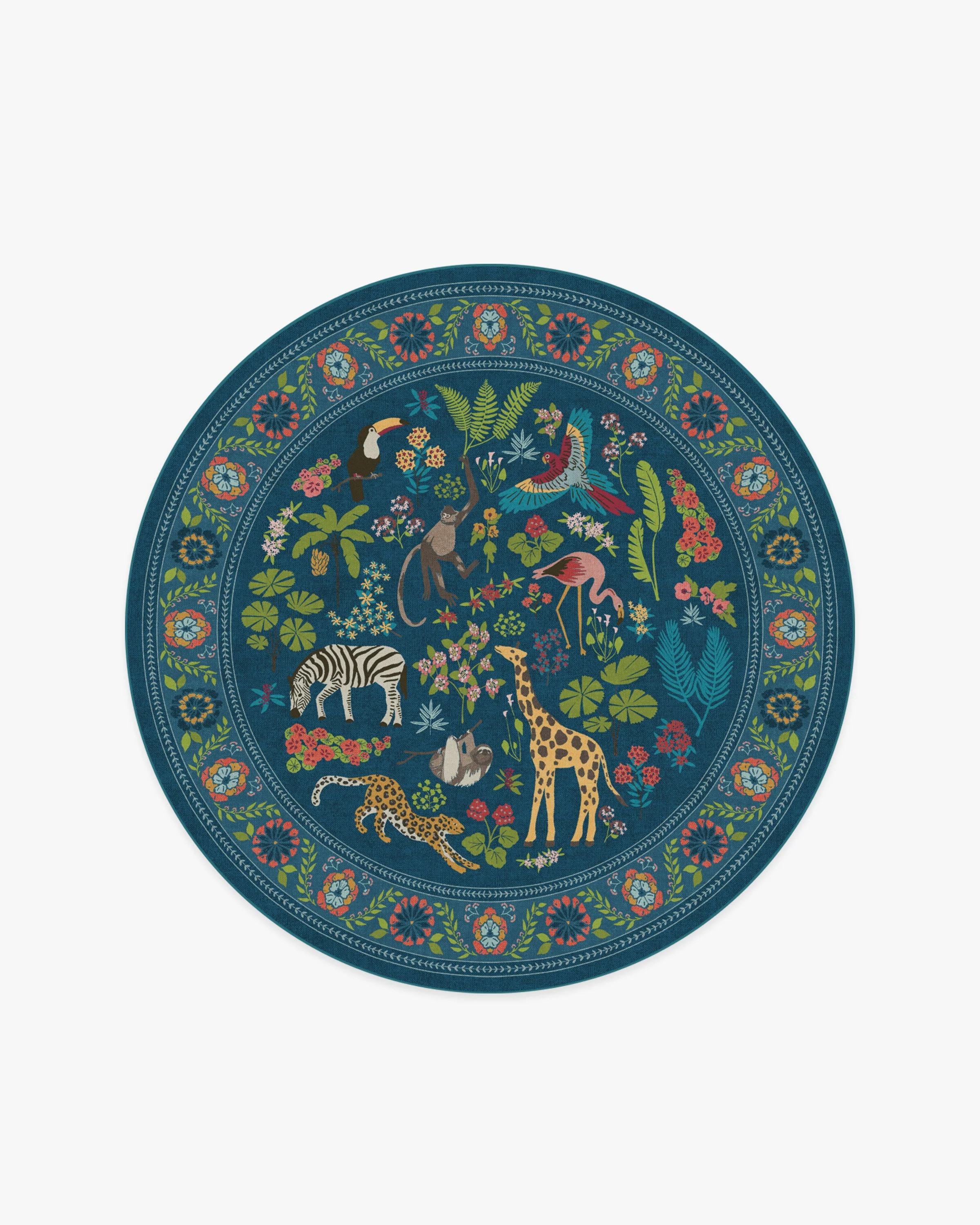 Iris Apfel Jingle Jungle Royal Blue Tufted Rug | Ruggable