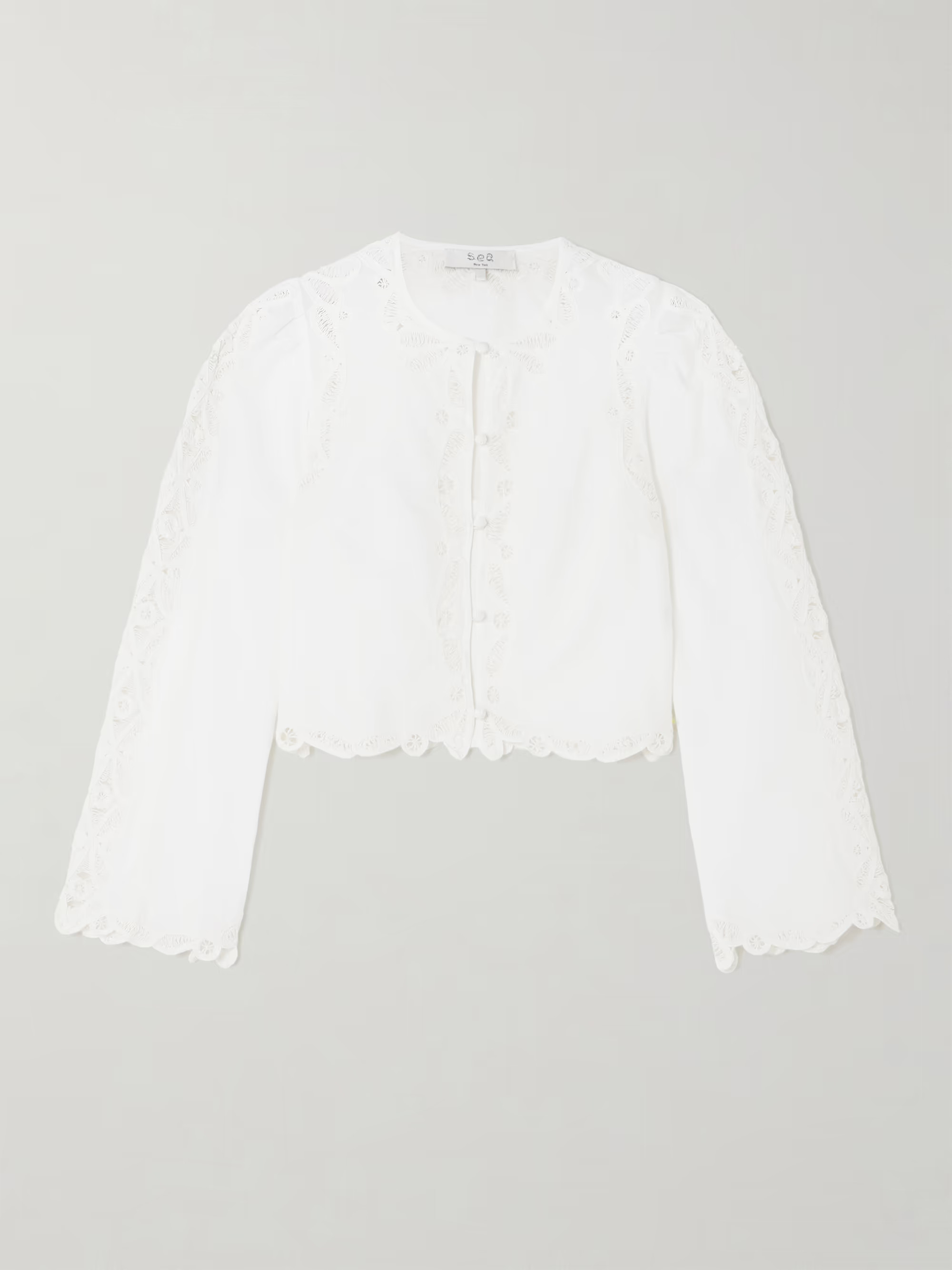 Elke scalloped embroidered cotton-voile top | NET-A-PORTER (UK & EU)