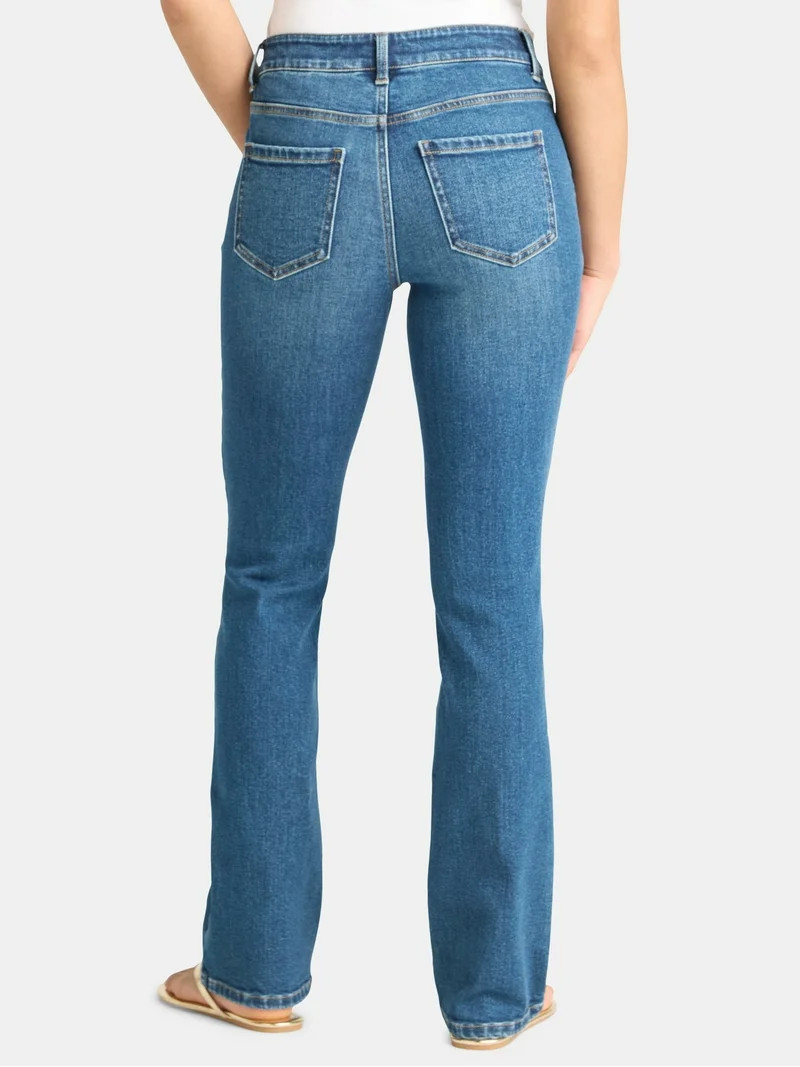 Time and Tru Women's Mid Rise Bootcut Jeans, Available in 30", 32", 34" Inseams, Sizes 0-20 | Walmart (US)