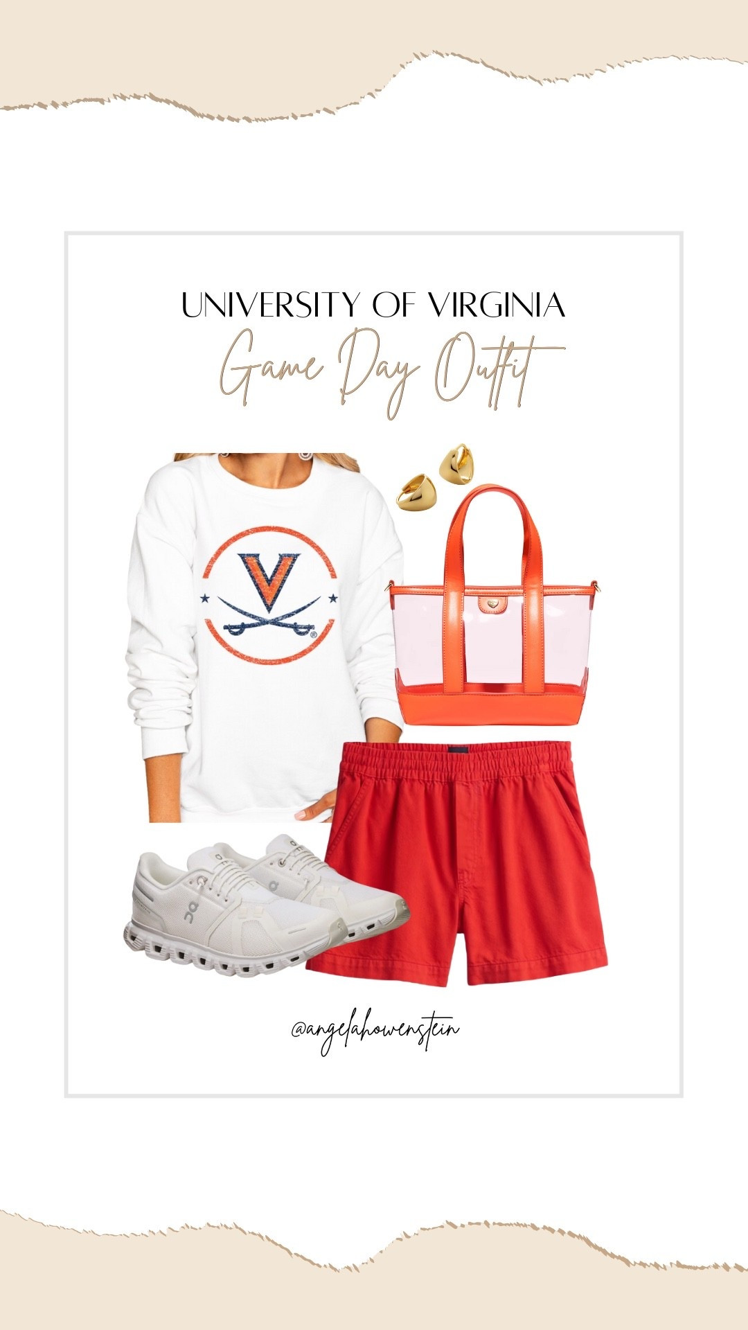Repping the Cavaliers in classic orange + navy 🧡💙 Whether you’re tailgating or cheering from the stands, this UVA look is comfy, stadium-approved, and full of team spirit. Go Hoos! ⚔️

#GameDay #UVA #CollegeOOTD #LTKGameDay #LTKFinds 

#LTKActive #LTKStyleTip #LTKItBag