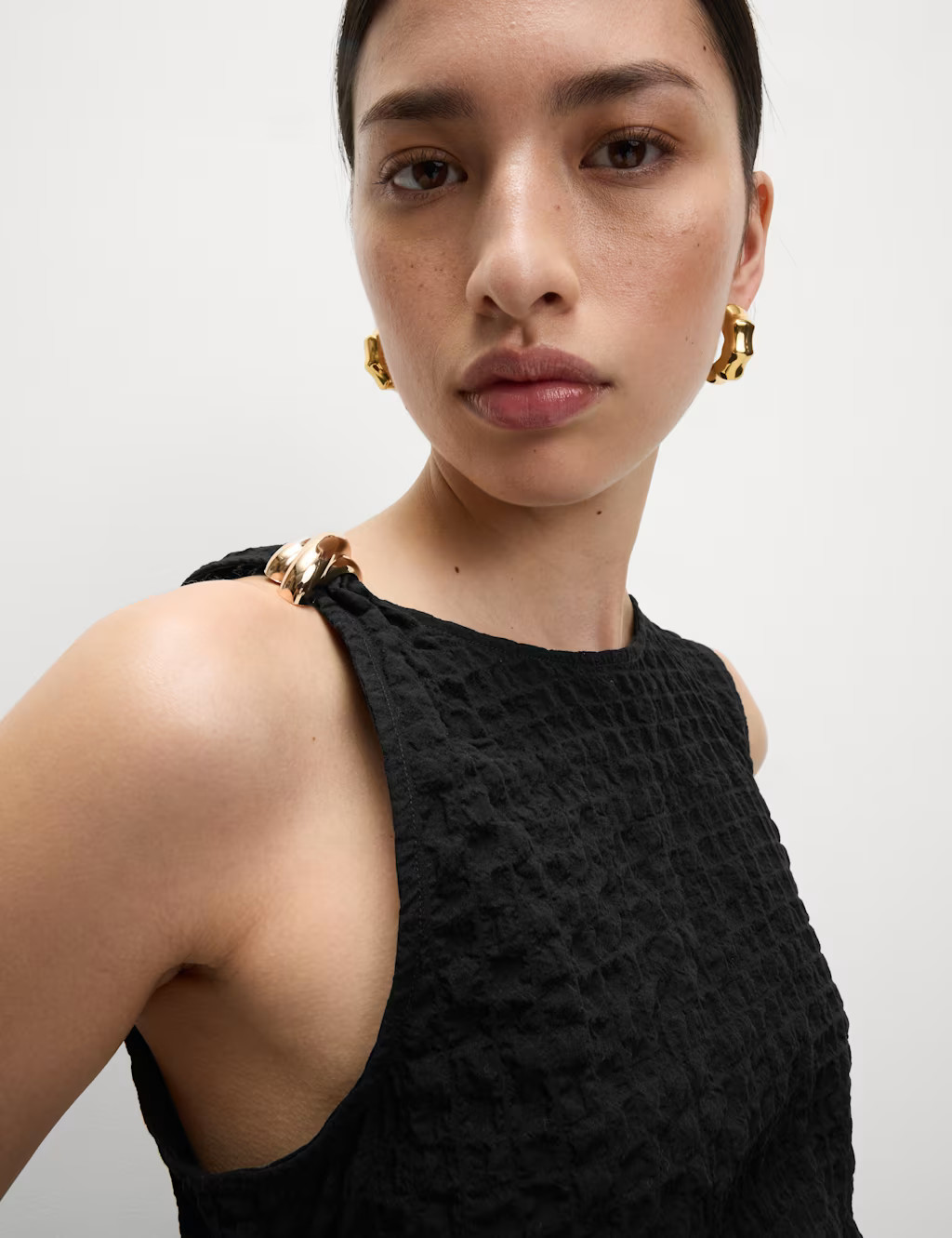 Cotton Rich Textured Hardware Detail Top | Marks & Spencer (UK)