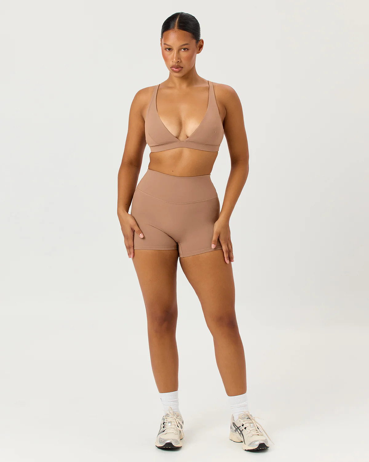 Freedom Scrunch Shorts 4" | Toffee | Crop Shop Boutique US