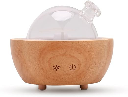 Glass Essential Oil Diffuser with Real Wood Base, 200ml Ultrasonic Aromatherapy Diffuser , Glass ... | Amazon (US)