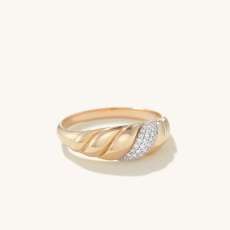 Pave Diamond Croissant Dome Ring | Mejuri (Global)