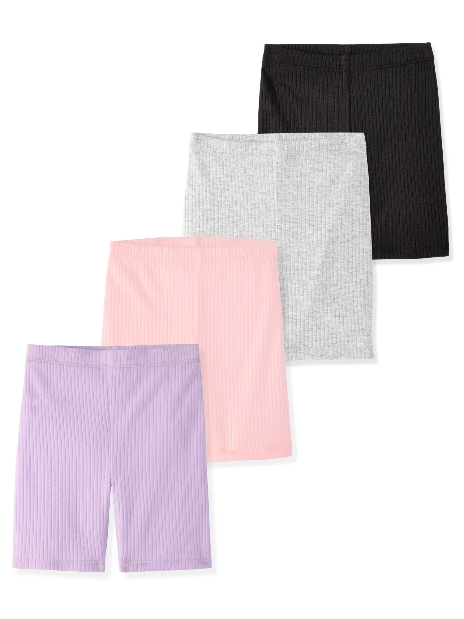 Garanimals Baby & Toddler Girl Ribbed Cotton Biker Shorts, 4-Pack, 0M–6T | Walmart (US)