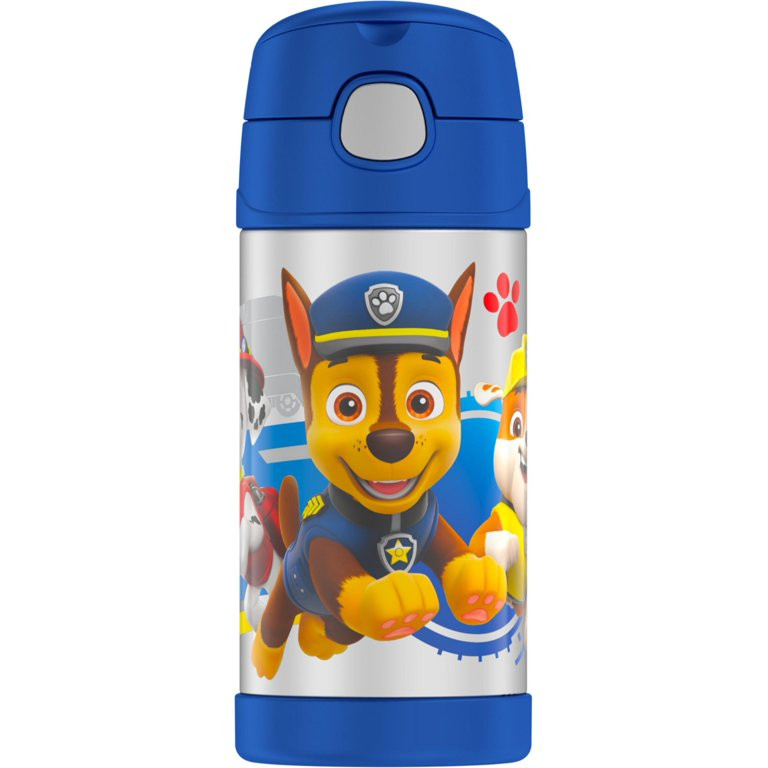 Thermos Kids Stainless Steel Vacuum Insulated Funtainer straw bottle, Paw Patrol, 12oz | Walmart (US)