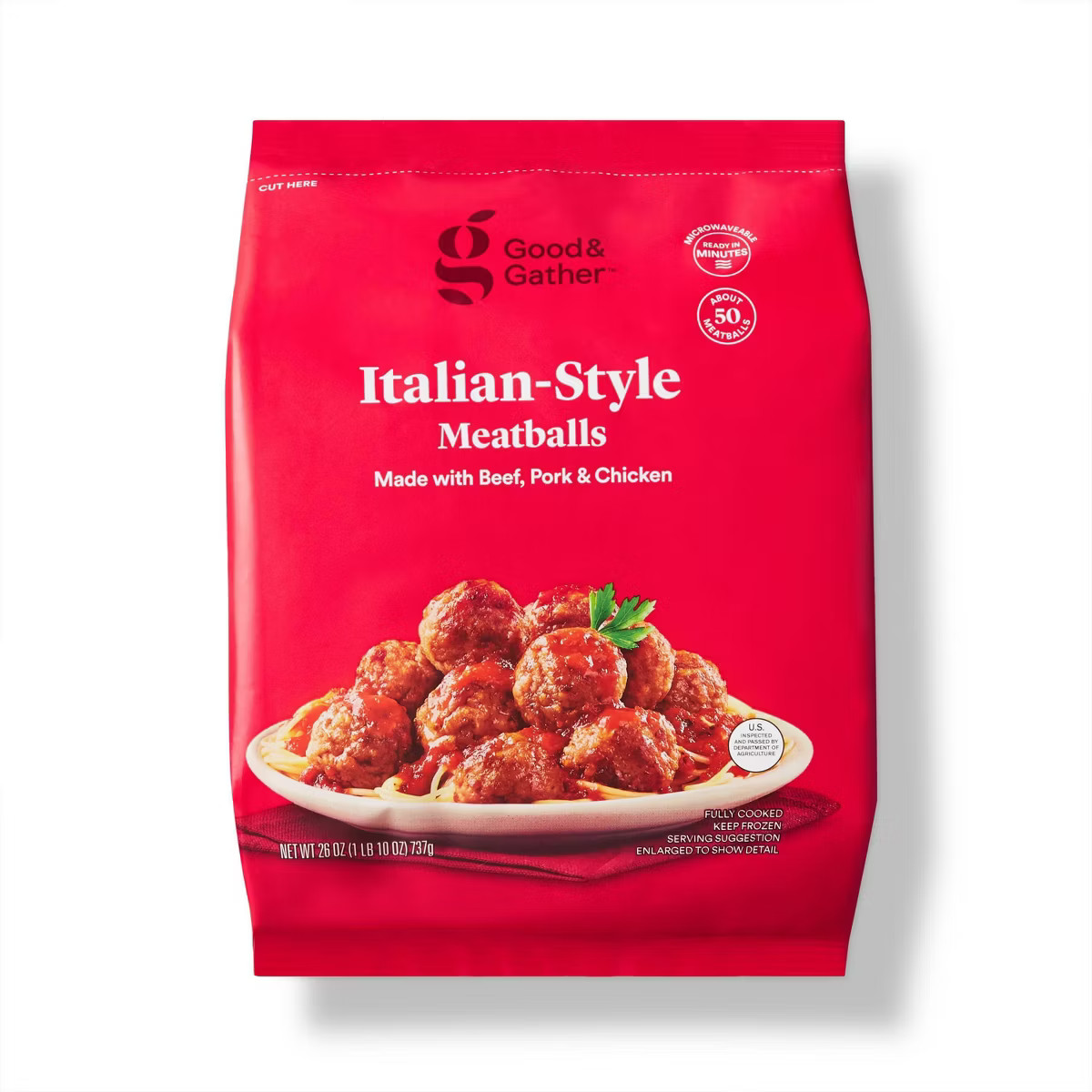 Italian Style Beef, Pork, & Chicken Meatballs - Frozen - 26oz - Good & Gather™ | Target
