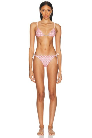 Missoni Knit Triangle Bikini Set in Red | FWRD 