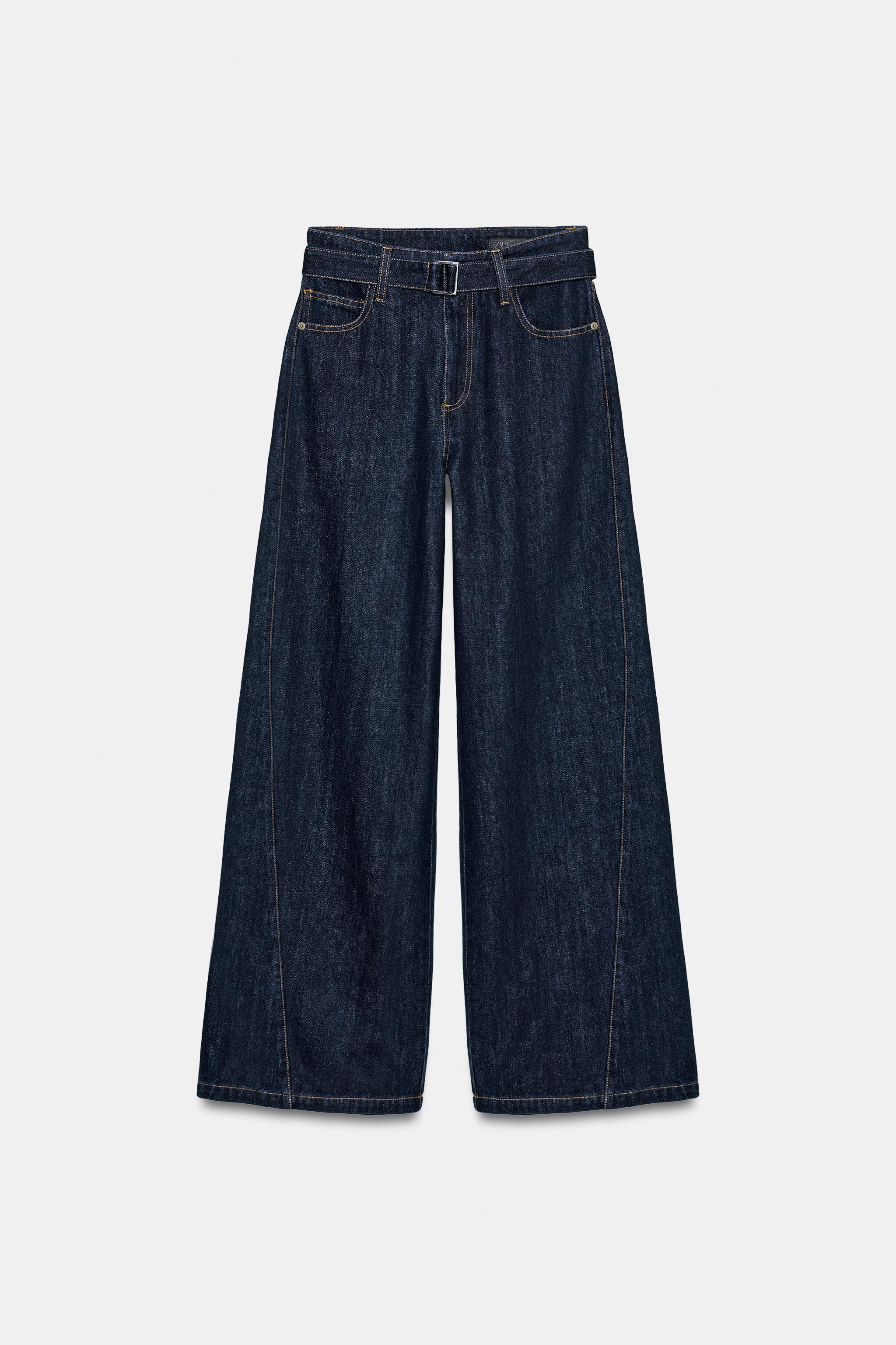 JEANS ZW COLLECTION WIDE LEG HOHE BUND MIT GÜRTEL | Zara DE