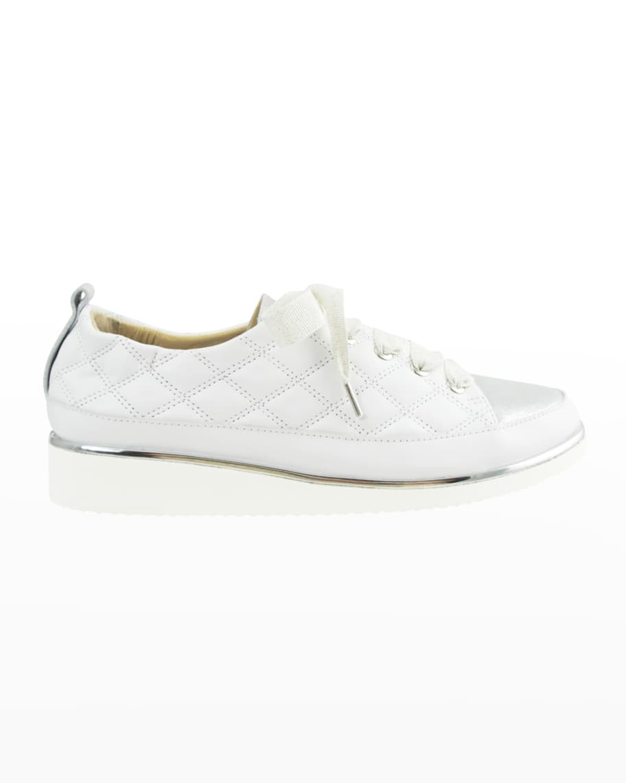 Ron White Novella Quilted Demi-Wedge Low-Top Sneakers | Neiman Marcus