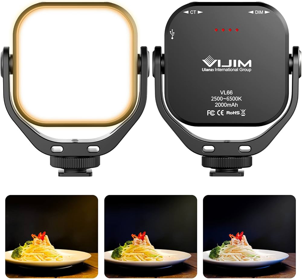ULANZI VL66 Bi-Color Adjustable Rechargeable 2500-6500K - Mini Video Portable Light on Camera, 20... | Amazon (US)